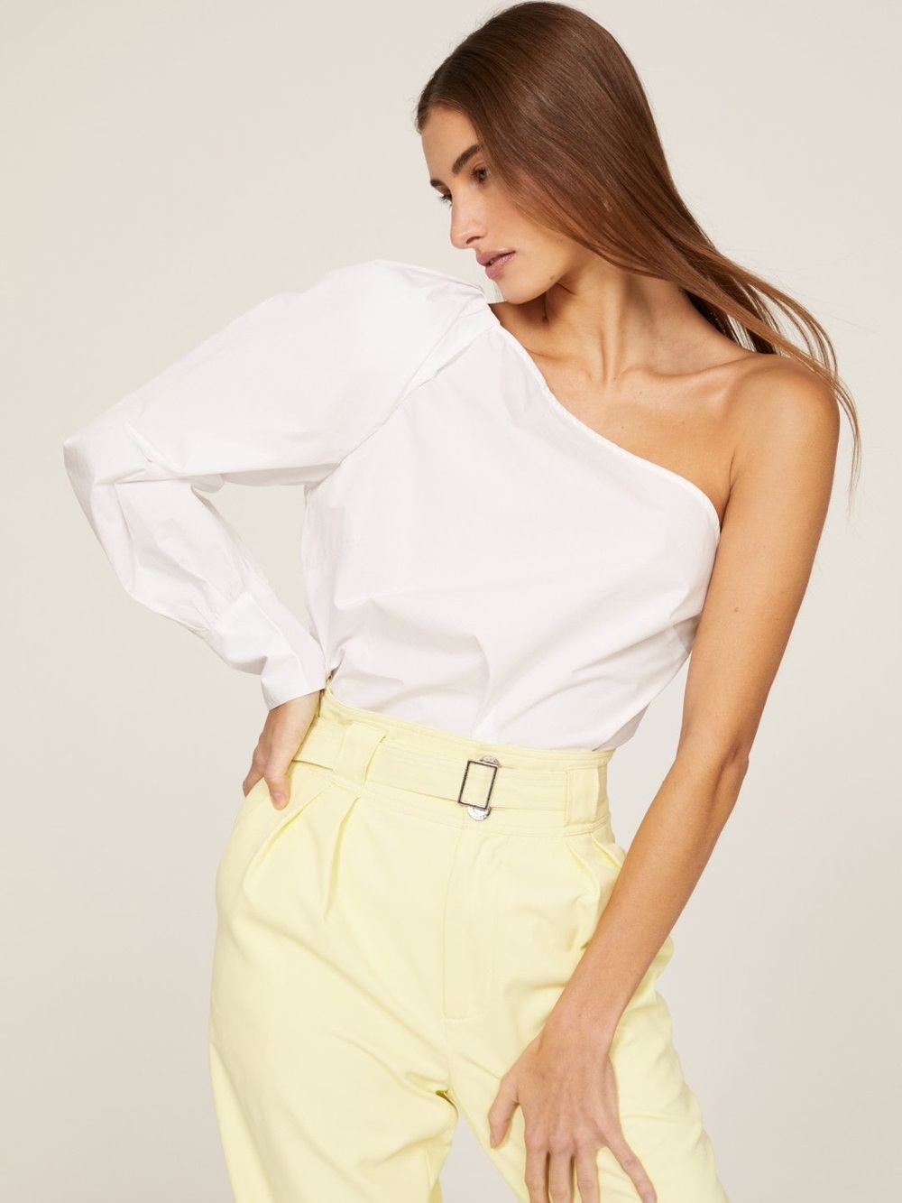 Derek Lam 10 Crosby White One Shoulder Top Size 4